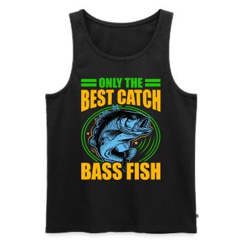 Nur der beste Fang Barschfische - Männer Premium Bio Tank Top - Schwarz - Vorne - AI Model Male 178 light (178cm)