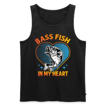 Barschfisch in meinem Herzen - Männer Premium Bio Tank Top - Schwarz - Vorne - AI Model Male 178 light (178cm)