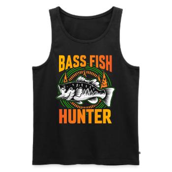 Bass Fish Hunter - Männer Premium Bio Tank Top - Schwarz - Vorne - Michal (187cm)