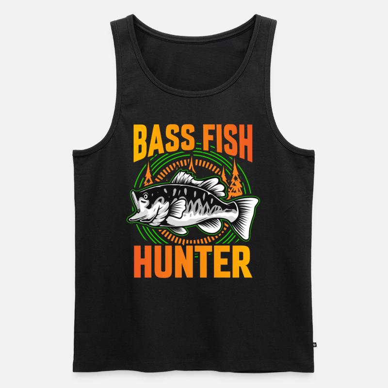 Bass Fish Hunter - Männer Premium Bio Tank Top - Schwarz