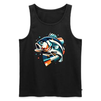 Poisson bar - Débardeur bio Premium Homme - noir - Devant - AI Model Male 178 light (178cm)