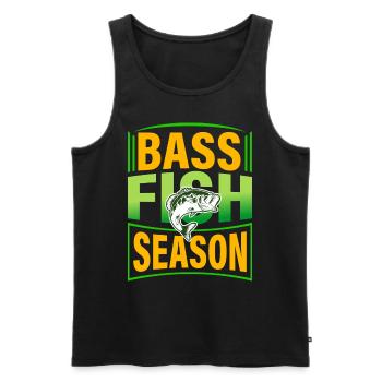 Barschfisch-Saison - Männer Premium Bio Tank Top - Schwarz - Vorne - AI Model Male 178 light (178cm)