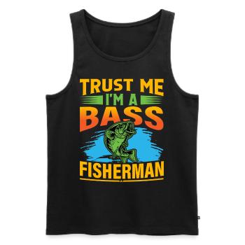 Glaub mir, ich bin ein Barschfischer - Männer Premium Bio Tank Top - Schwarz - Vorne - AI Model Male 178 light (178cm)