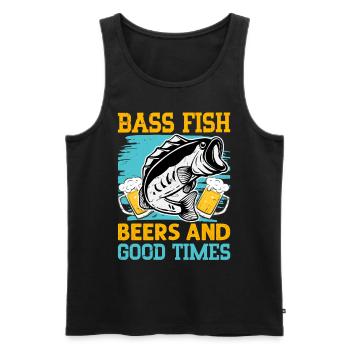 Bass Fish Beers and Good Times - Men's Premium Organic Tank Top - black - Front - Michal (187cm)