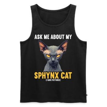 Sphynx Kitten Sphynx Cat - Men's Premium Organic Tank Top - black - Front - AI Model Male 178 light (178cm)