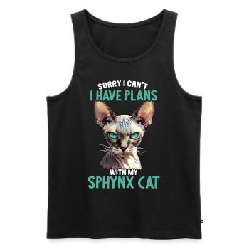 Sphynx Kitten Sphynx Cat - Men's Premium Organic Tank Top - black - Front - AI Model Male 178 light (178cm)