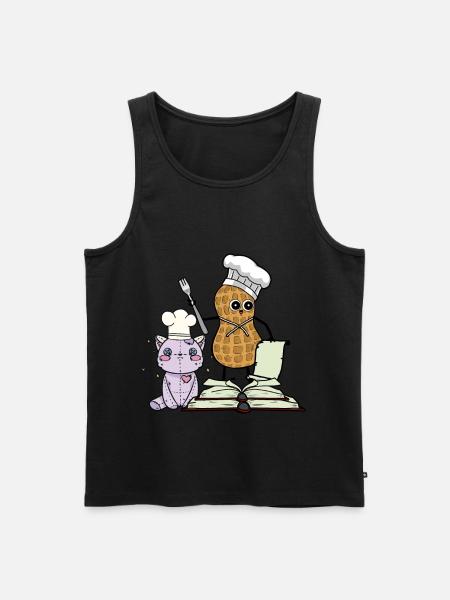 PEANUT COOKING COOKING FRIENDS - Men's Premium Organic Tank Top - black