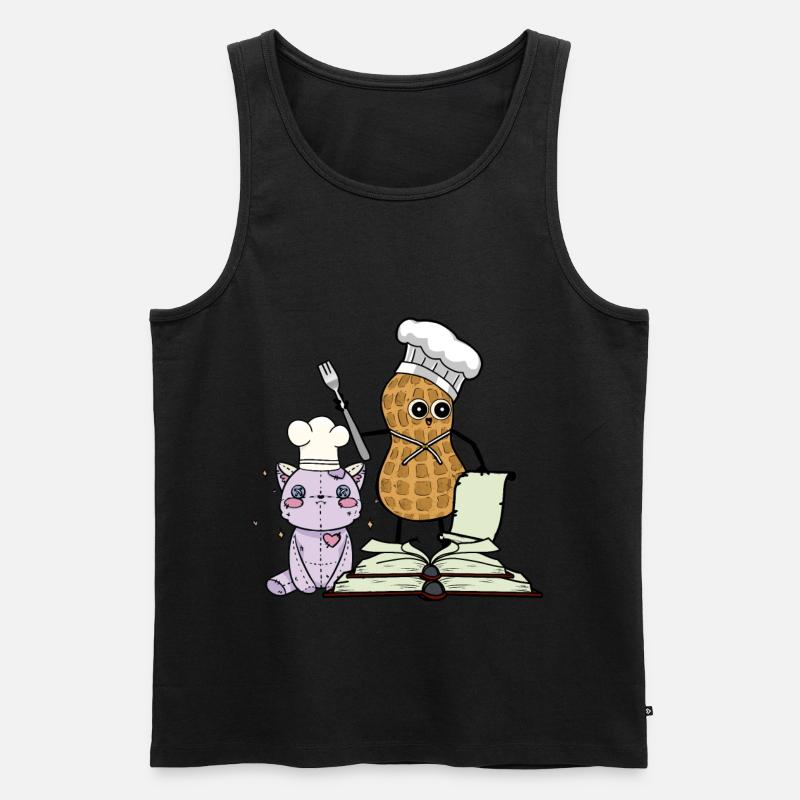 ERDNUSS KOCH FREUNDE KOCHEN - Männer Premium Bio Tank Top - Schwarz