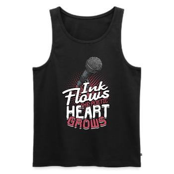 Poetry Slam Ink flows, the poetic heart grows - Men's Premium Organic Tank Top - black - Front - AI Model Male 178 light (178cm)