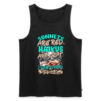Poetry Slam Dichter Poetryslam - Männer Premium Bio Tank Top - Schwarz - Vorne - AI Model Male 178 light (178cm)