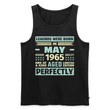 59. Geburtstag Mai Jahrgang 1965 Geschenkidee - Männer Premium Bio Tank Top - Schwarz - Vorne - Michal (187cm)