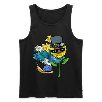 Escargot, Coquille D’escargot, Nature, Printemps, Fleurs - Débardeur bio Premium Homme - noir - Devant - Michal (187cm)