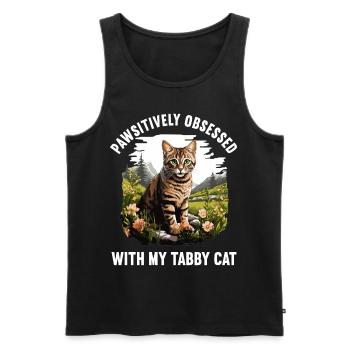 Tabby Kitten Tabby Cat - Men's Premium Organic Tank Top - black - Front - AI Model Male 178 light (178cm)