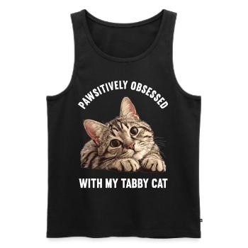 Tabby Kitten Tabby Cat - Men's Premium Organic Tank Top - black - Front - AI Model Male 178 light (178cm)