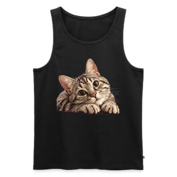 Tabby Kitten Tabby Cat - Men's Premium Organic Tank Top - black - Front - AI Model Male 178 light (178cm)