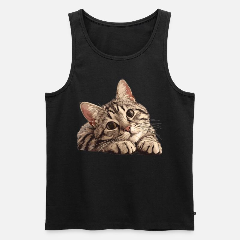 Tabby Kätzchen Tabby Katze - Männer Premium Bio Tank Top - Schwarz