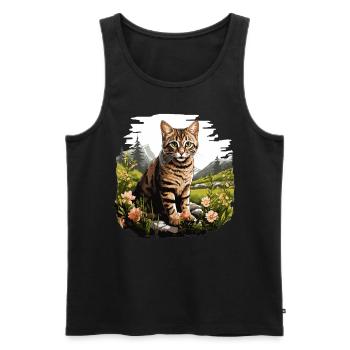 Tabby Kitten Tabby Cat - Men's Premium Organic Tank Top - black - Front - AI Model Male 178 light (178cm)