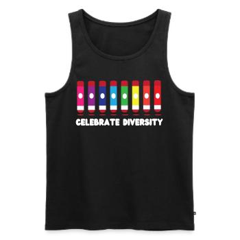 Bingo Player Celebrate Diversity - Männer Premium Bio Tank Top - Schwarz - Vorne - AI Model Male 178 light (178cm)