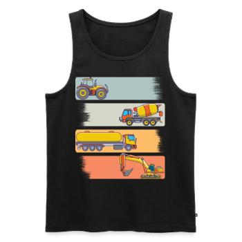 Traktor Lkw Bagger .... - Männer Premium Bio Tank Top - Schwarz - Vorne - Michal (187cm)