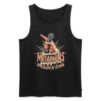 Poetry Slam Poet Making metaphors happen - Men's Premium Organic Tank Top - black - Front - AI Model Male 178 light (178cm)