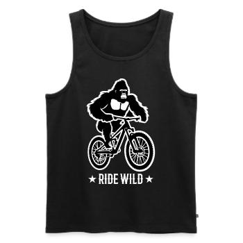 Gorilla Biker Mountain Biker E-Biker Funny Animals - Men's Premium Organic Tank Top - black - Front - Michal (187cm)