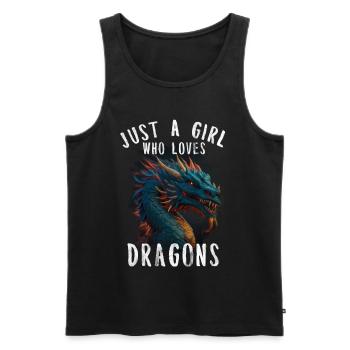 T-shirt Dragon Conte de fées Dragon Kanji japonais - Débardeur bio Premium Homme - noir - Devant - Michal (187cm)