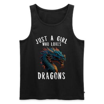T-shirt Dragon Conte de fées Dragon Kanji japonais - Débardeur bio Premium Homme - noir - Devant - Michal (187cm)