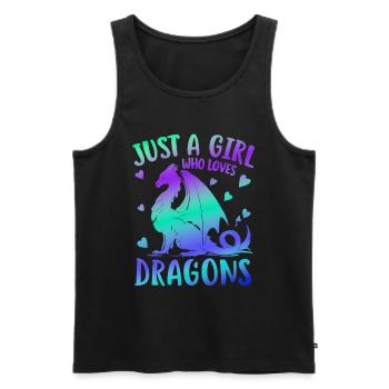 T-shirt Dragon Conte de fées Dragon Kanji japonais - Débardeur bio Premium Homme - noir - Devant - Michal (187cm)