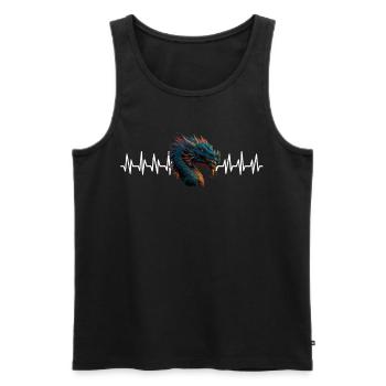 T-shirt Dragon Conte de fées Dragon Kanji japonais - Débardeur bio Premium Homme - noir - Devant - Michal (187cm)