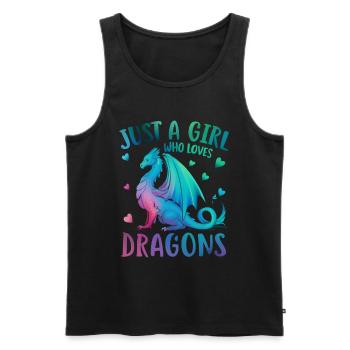 T-shirt Dragon Conte de fées Dragon Kanji japonais - Débardeur bio Premium Homme - noir - Devant - Michal (187cm)