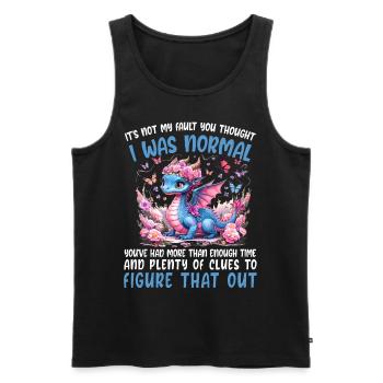 Drache Tshirt Märchen Dragon Japanisch Kanji - Männer Premium Bio Tank Top - Schwarz - Vorne - AI Model Male 178 light (178cm)