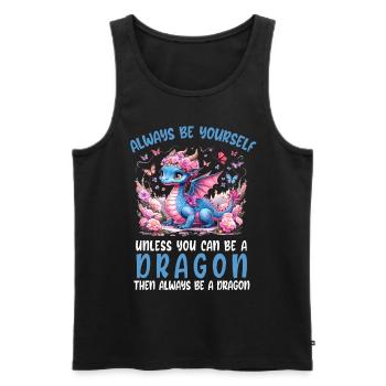 T-shirt Dragon Conte de fées Dragon Kanji japonais - Débardeur bio Premium Homme - noir - Devant - Michal (187cm)