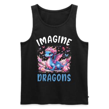 T-shirt Dragon Conte de fées Dragon Kanji japonais - Débardeur bio Premium Homme - noir - Devant - Michal (187cm)