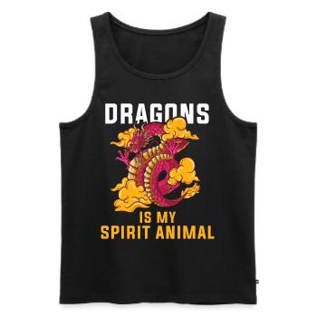 T-shirt Dragon Conte de fées Dragon Kanji japonais - Débardeur bio Premium Homme - noir - Devant - Michal (187cm)