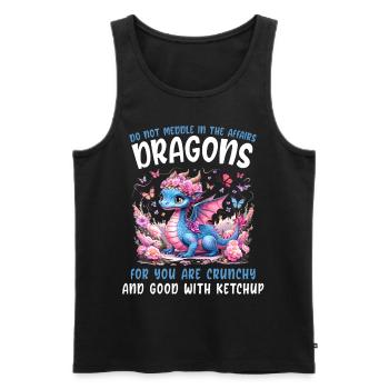 T-shirt Dragon Conte de fées Dragon Kanji japonais - Débardeur bio Premium Homme - noir - Devant - Michal (187cm)