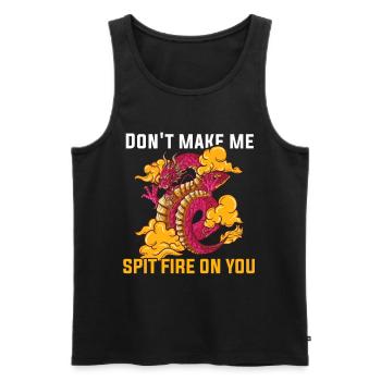 T-shirt Dragon Conte de fées Dragon Kanji japonais - Débardeur bio Premium Homme - noir - Devant - Michal (187cm)