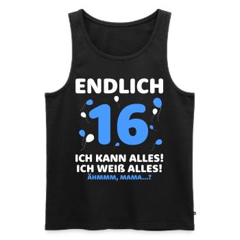 Finally 16 I can do it all, I know everything - Men's Premium Organic Tank Top - black - Front - AI Model Male 178 light (178cm)