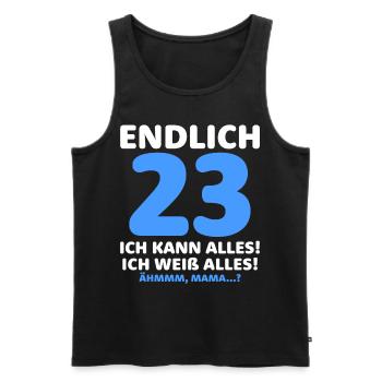 Finally 23 I can do everything I know everything - Men's Premium Organic Tank Top - black - Front - AI Model Male 178 light (178cm)
