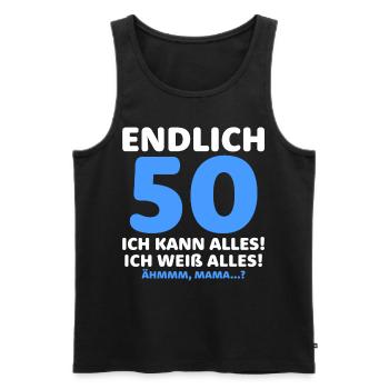Finally 50 I can do everything I know everything - Men's Premium Organic Tank Top - black - Front - Michal (187cm)
