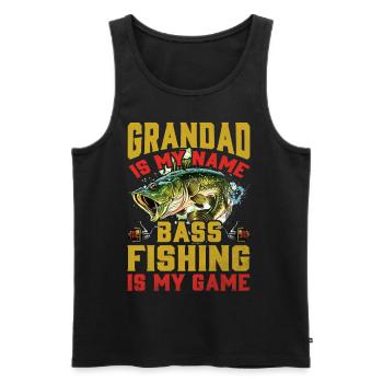 Grandad is my name bass fishing is my game - Men's Premium Organic Tank Top - black - Front - AI Model Male 178 light (178cm)
