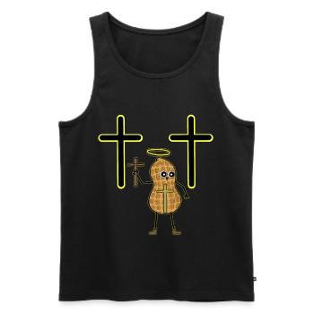 Peanut Halo Crosses Cross Crucifix - Men's Premium Organic Tank Top - black - Front - AI Model Male 178 light (178cm)