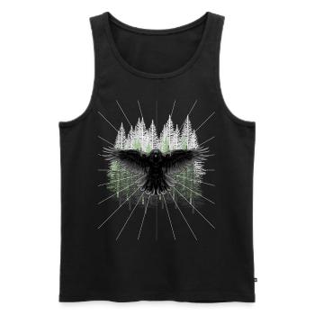 Forest Wildlife Crow Raven Raven Woodland Animals Dark - Men's Premium Organic Tank Top - black - Front - AI Model Male 178 light (178cm)