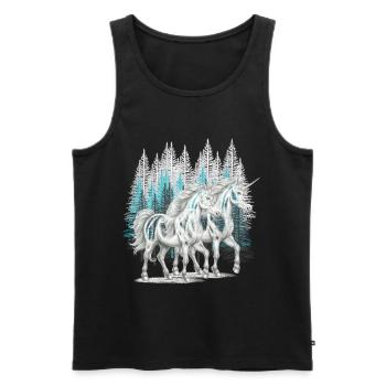 Einhörner Einhorn Fabeltiere Märchenfigur - Männer Premium Bio Tank Top - Schwarz - Vorne - AI Model Male 178 light (178cm)