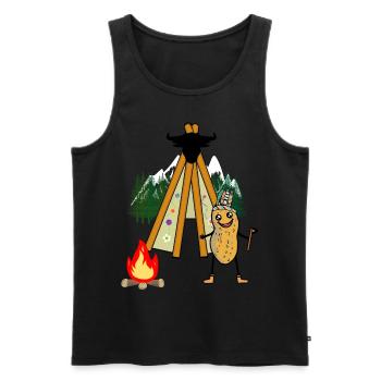 Tipi cacahuète Wild West feu de camp guerrier noix - Débardeur bio Premium Homme - noir - Devant - Michal (187cm)