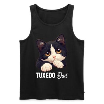 Tuxedo Kätzchen Tuxedo Katze - Männer Premium Bio Tank Top - Schwarz - Vorne - AI Model Male 178 light (178cm)