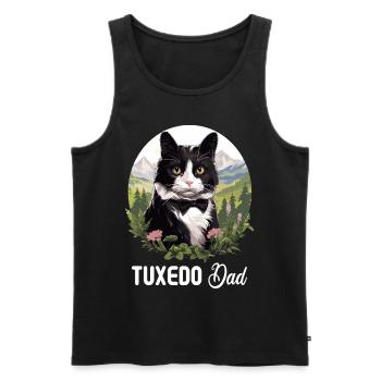 Tuxedo Kätzchen Tuxedo Katze - Männer Premium Bio Tank Top - Schwarz - Vorne - AI Model Male 178 light (178cm)