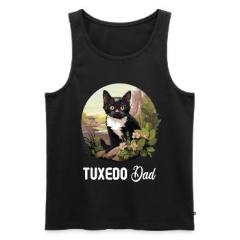 Tuxedo Kätzchen Tuxedo Katze - Männer Premium Bio Tank Top - Schwarz - Vorne - AI Model Male 178 light (178cm)