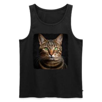 Tabby Kitten Tabby Cat - Men's Premium Organic Tank Top - black - Front - AI Model Male 178 light (178cm)