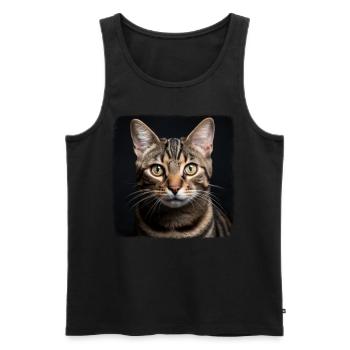 Tabby Kitten Tabby Cat - Men's Premium Organic Tank Top - black - Front - AI Model Male 178 light (178cm)
