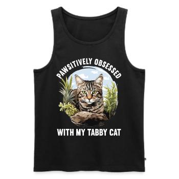 Tabby Kitten Tabby Cat - Men's Premium Organic Tank Top - black - Front - AI Model Male 178 light (178cm)